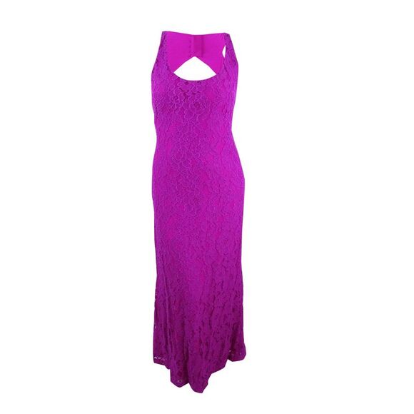 Lauren Ralph Lauren Women's Floral Lace Gown (2, Pink Rosette) - Picture 1 of 2